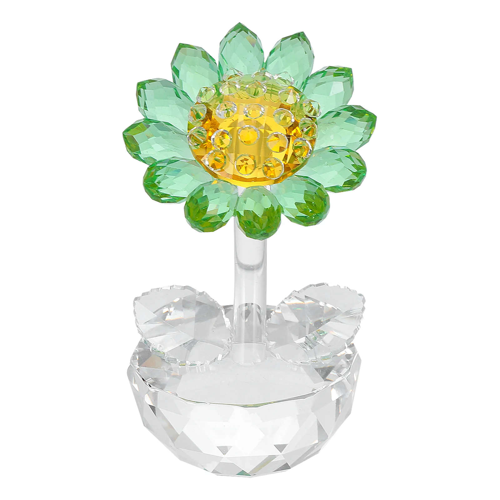

1Pc Crystal Flower Ornament Desktop Ornament Home Decoration Crystal Crafts