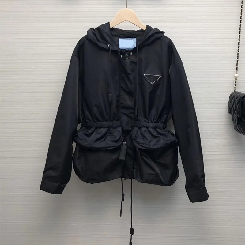 

Spring Autumn Black Jacket For Women Tops 2022 New Casual Hooded Loose Jackets Ladies Short Zipper Coat Parka MX31