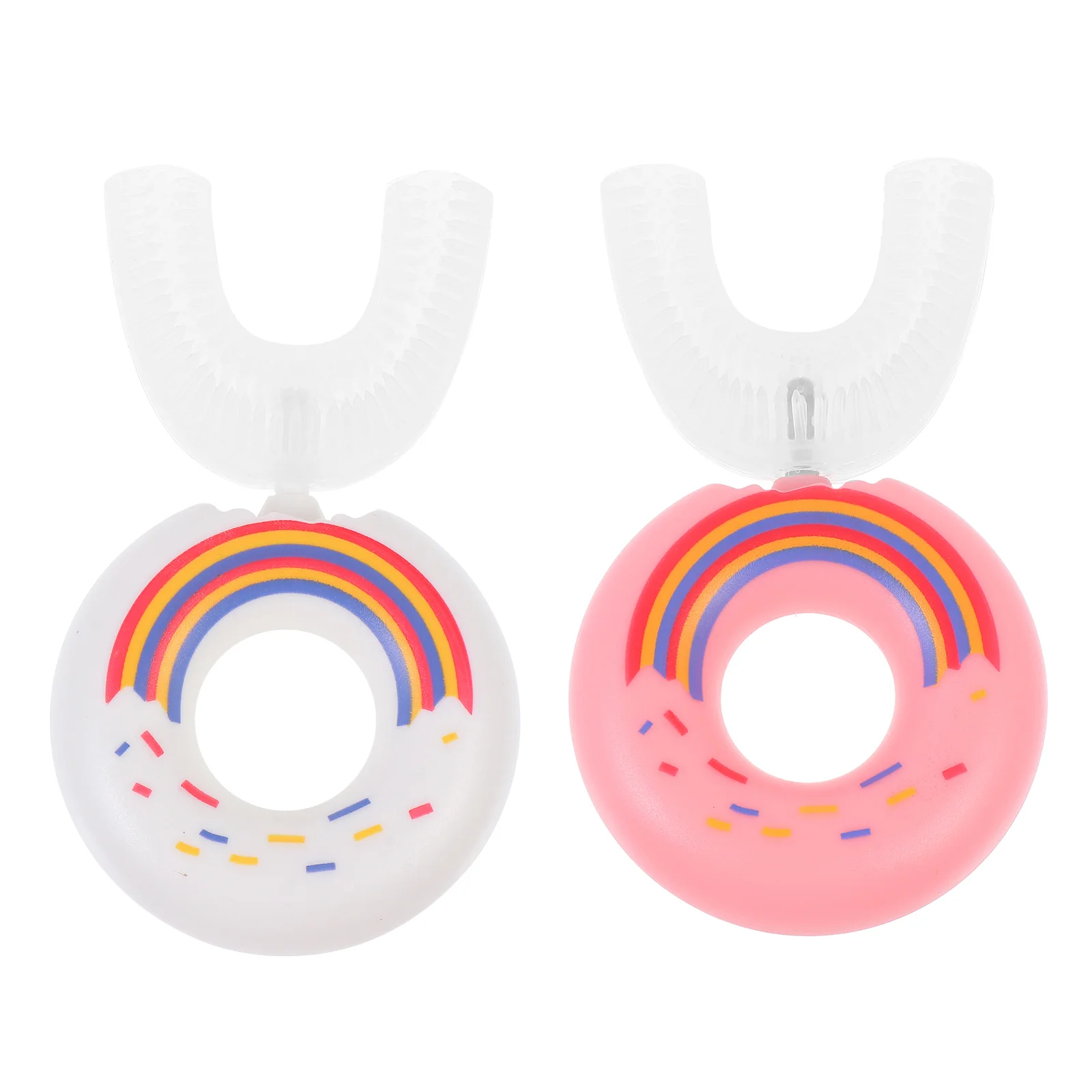 

Brush 2Pcs Cartoon U- Shape Silicone Toothbrushes Cleaning Tool