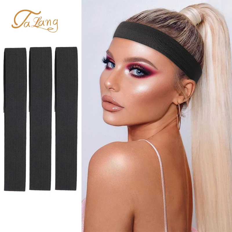 

TALANG Elastic Wigs Wig Headband Edges Black Hair Wrap With Adjustable Wig Making Accessoried Band For Fixed Lace Wig Width 2.5