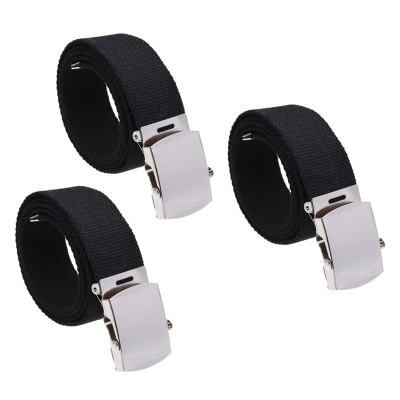 

NEW-3X Cloth Belt Waistband Band Belt Black Men 38Mm