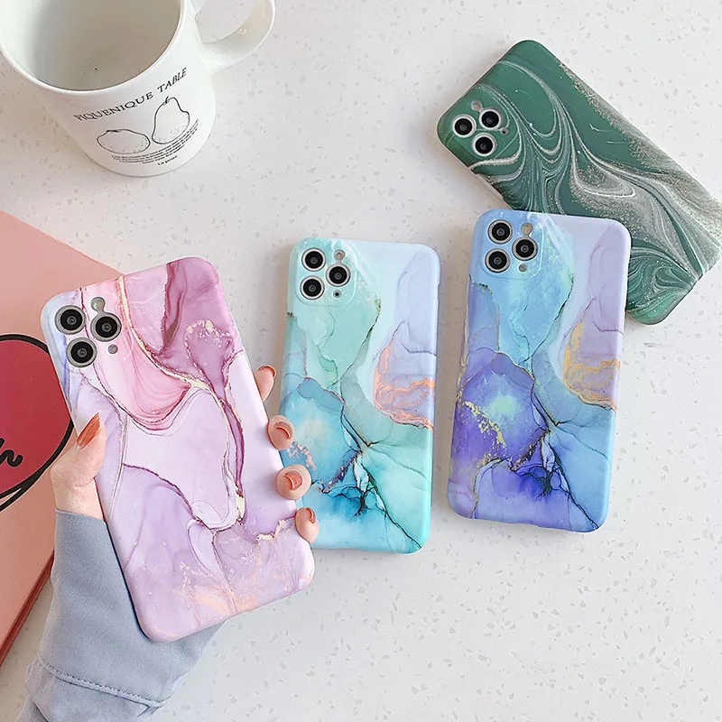 

Gradient Marble Rock Color Pattern phone Case For iPhone 13 11 12 Pro Max X XS XR 7 8 Plus SE 2020 Cover