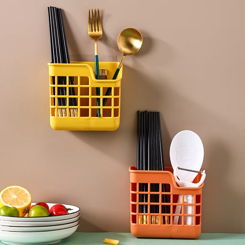 

Tableware Storage Holder Hanging Spoon Draining Rack 2 Cells Fork Cutter Rest Stand with Drainage Holes for Kitchen TS2
