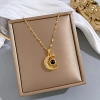 fashion star moon necklace exquisite craft moon pendant 100 languages i love you confession gift high quality clavicle necklace