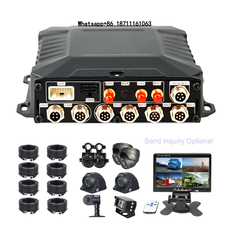 Фото CITOPS Wi-Fi видеорегистратор на 4 камеры, 8 каналов, Full HD 2 МП, для грузовиков, с ночным видением, 3G Wi-Fi, для автомобилей, бронированных машин, банковских и автобусных перевозок, 8-канальный №1