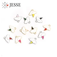 10pcs enamel cloud lightning charm pendant cute metal alloy colorful plating keychain for jewelry findings diy accessory