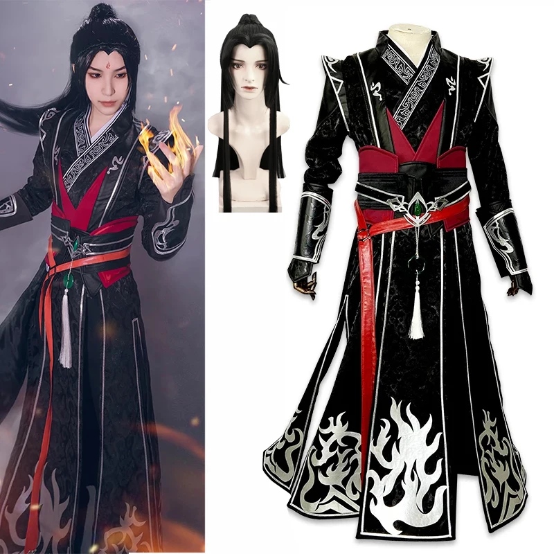 

Костюм для косплея Luo Binghe из аниме «Злодей», комплект одежды для Хэллоуина в старинном китайском стиле, с париком для мужчин и женщин