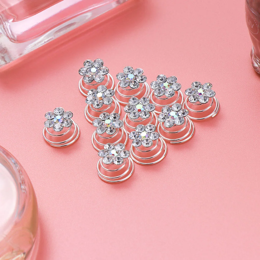 

47 Spiral Hair Clip Rhinestone Decoration Practical Hair Accessories Hair Tool for Wedding Bridal