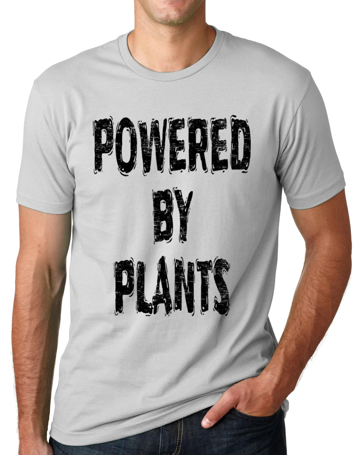 

Powered by Plants Funny Vegetarian t shirt Veggan Tee Veggie lovers Gift