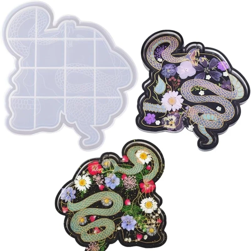 Силиконовая Форма Подноса В Виде Змеи И Черепа Для Работы Своими Руками Гипсовая