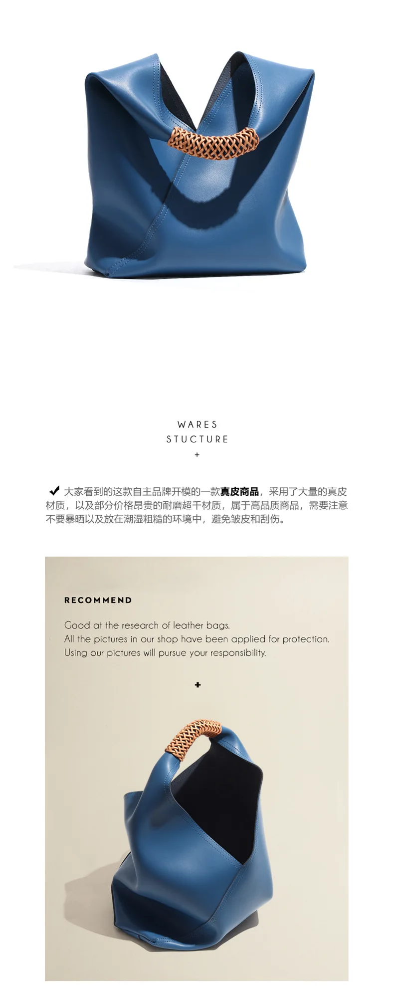 Fashion women's bag leather senior sense armpit bag fashion handbag shoulder bag large capacity niche design tote bag