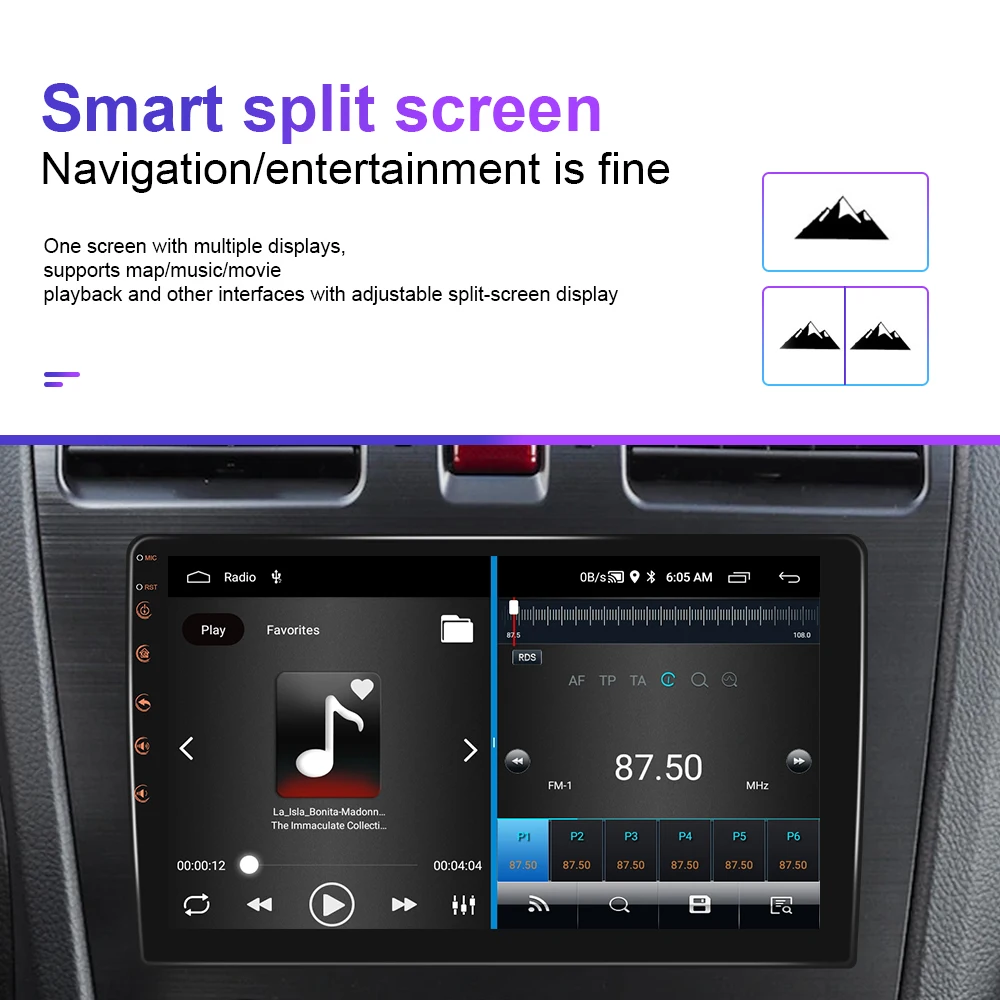 Автомагнитола Oliehu 2DIN 7/9/10 дюймов Android 11 2 5D сенсорный экран AHD камера + 32 ГБ Wi-Fi GPS