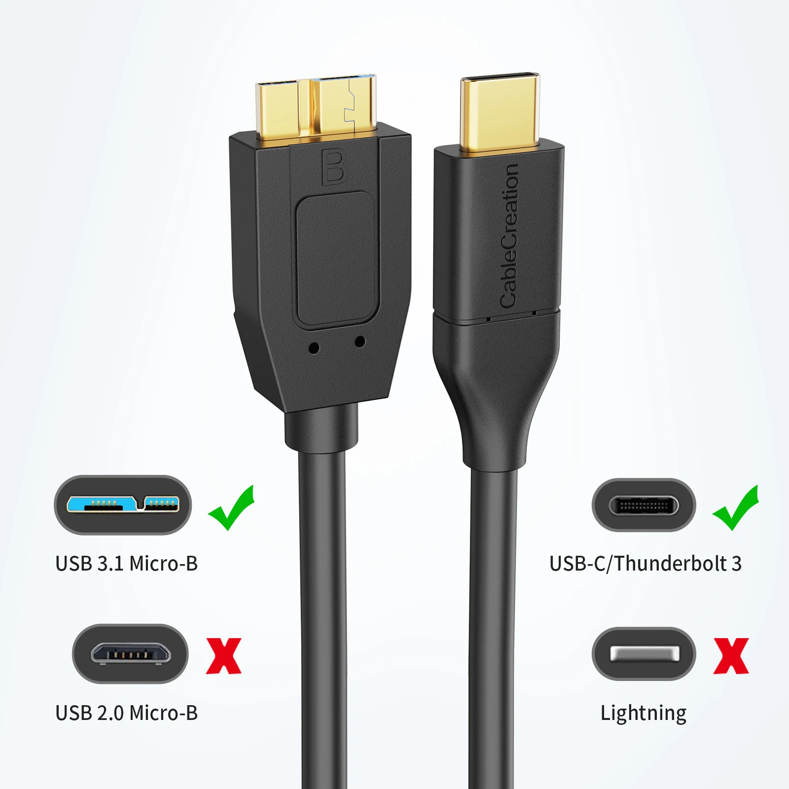 Кабель CableCreation usb 3.1 Type-C на Micro B 3 0 10 Гбит/с |