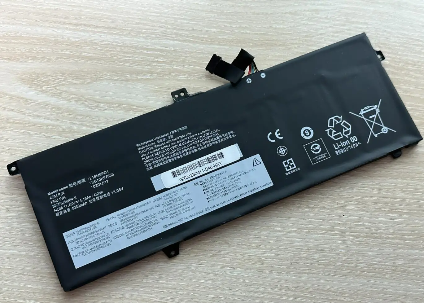 L18M6PD1 Аккумулятор для ноутбука Lenovo ThinkPad X390 X395 X13 1-го поколения L18C6PD1 L18L6PD1 02DL017 SB10K97655