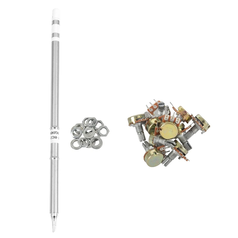 

10 шт., 1M Ohm B1M, рифленый вал, Линейный Цвет, одинарный Тип B со стандартными железными наконечниками для Hakko