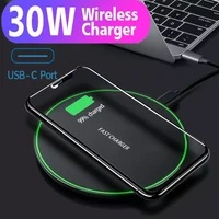 30w qi wireless charger for iphone 13 12 11 pro xs max mini x xr induction fast wireless charging pad for samsung s8 s9 s10 note