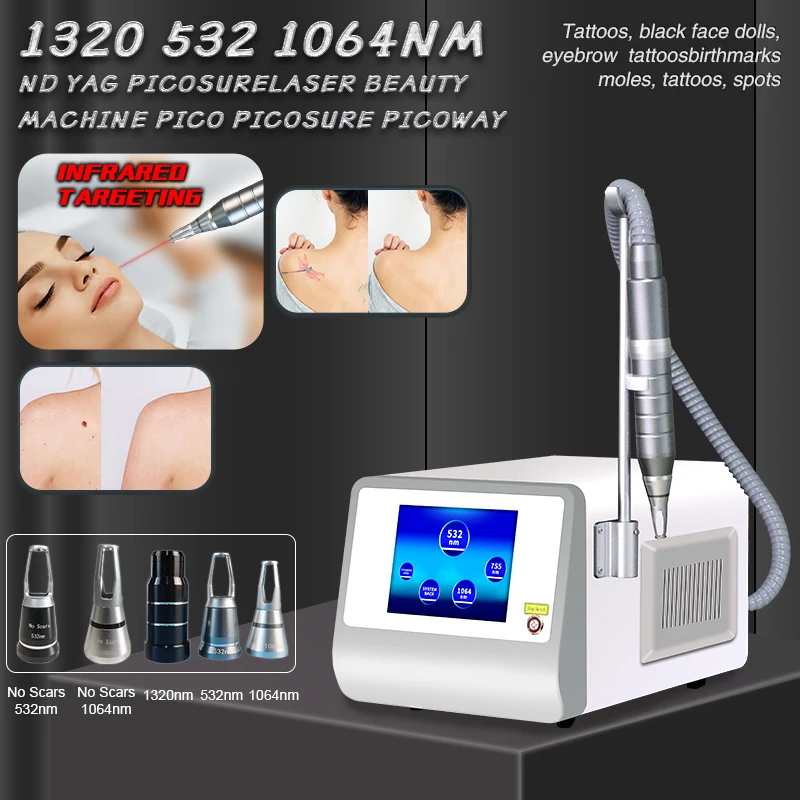 

2023 The Hottest 2000mj 1320/1064/532/755nm Q Switch Nd Yag Laser Machine Tattoo Removal Effective Removal Picosecond Laser