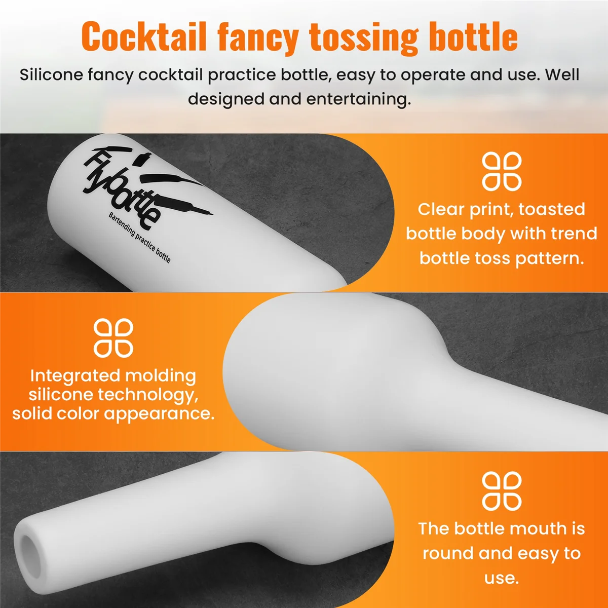Белый флер Бармен Практика бармена Силиконовый бар Паб Бутылка Винный шейкер для