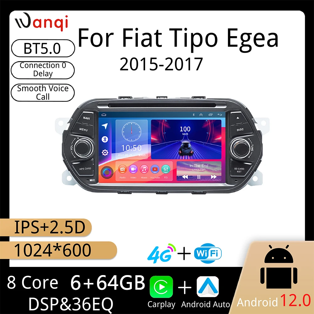 Wanqi Android 12,0 4G + WIFI 8 ядер 6 + 64 Гб Carplay + Android Auto DSP GPS BT5.0 для Fiat Tipo Egea 2015-2017 автомобильный Радио медиаплеер Wanqi Android 12,0 4G + WIFI 8 ядер 6 + 64 Гб Carplay + Android Auto DSP GPS BT5.0 для Fiat Tipo Egea 2015-2017 автомобильный Радио медиаплеер
