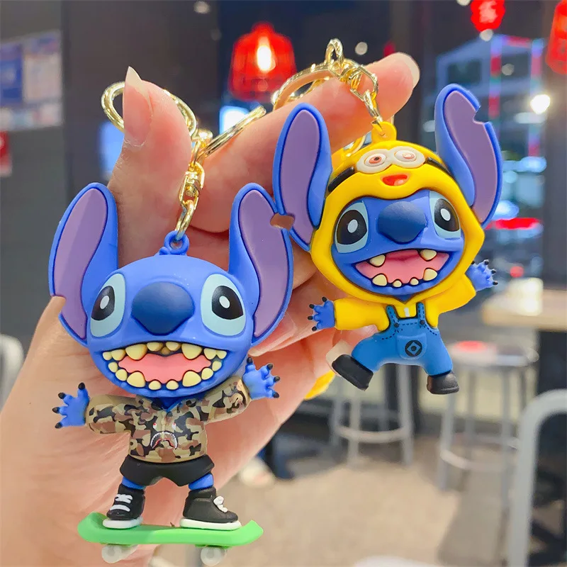 

Новинка, милые брелки для ключей Disney, брелки с милыми стежками, куклы из мультфильма, подвеска на рюкзак, брелок для автомобиля, аксессуары, ювелирные изделия, подарки