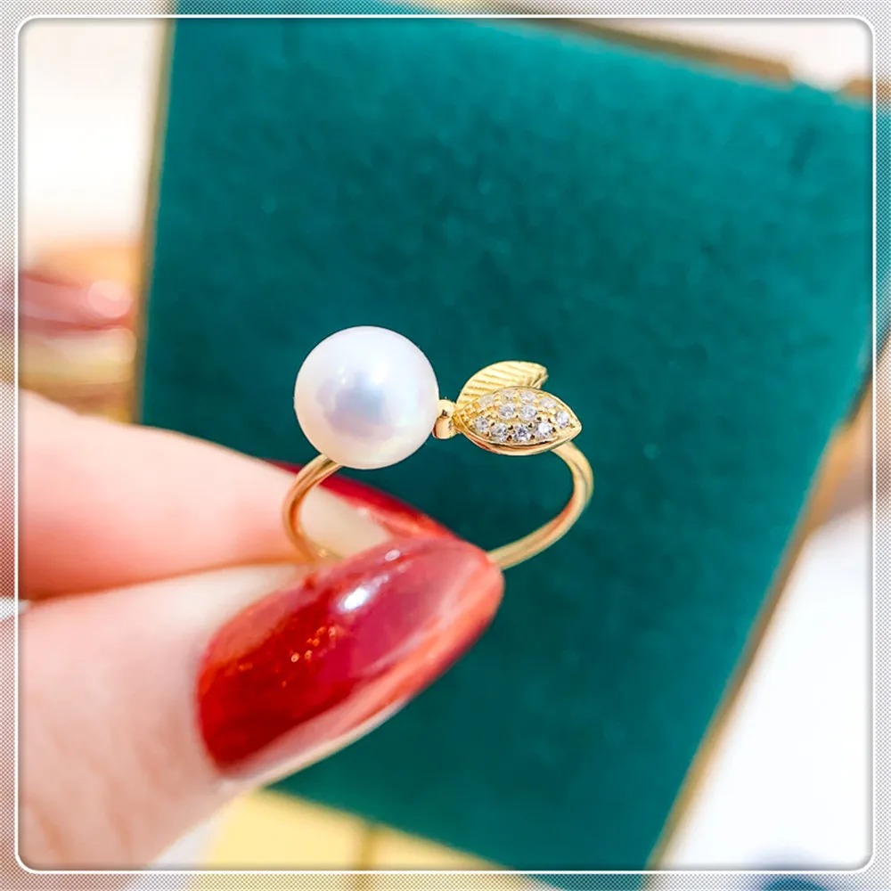 

925 Silver Pearl Ring Settings 18K Gold Plated Accessories For Women DIY Handmade Jewelry Making Materials