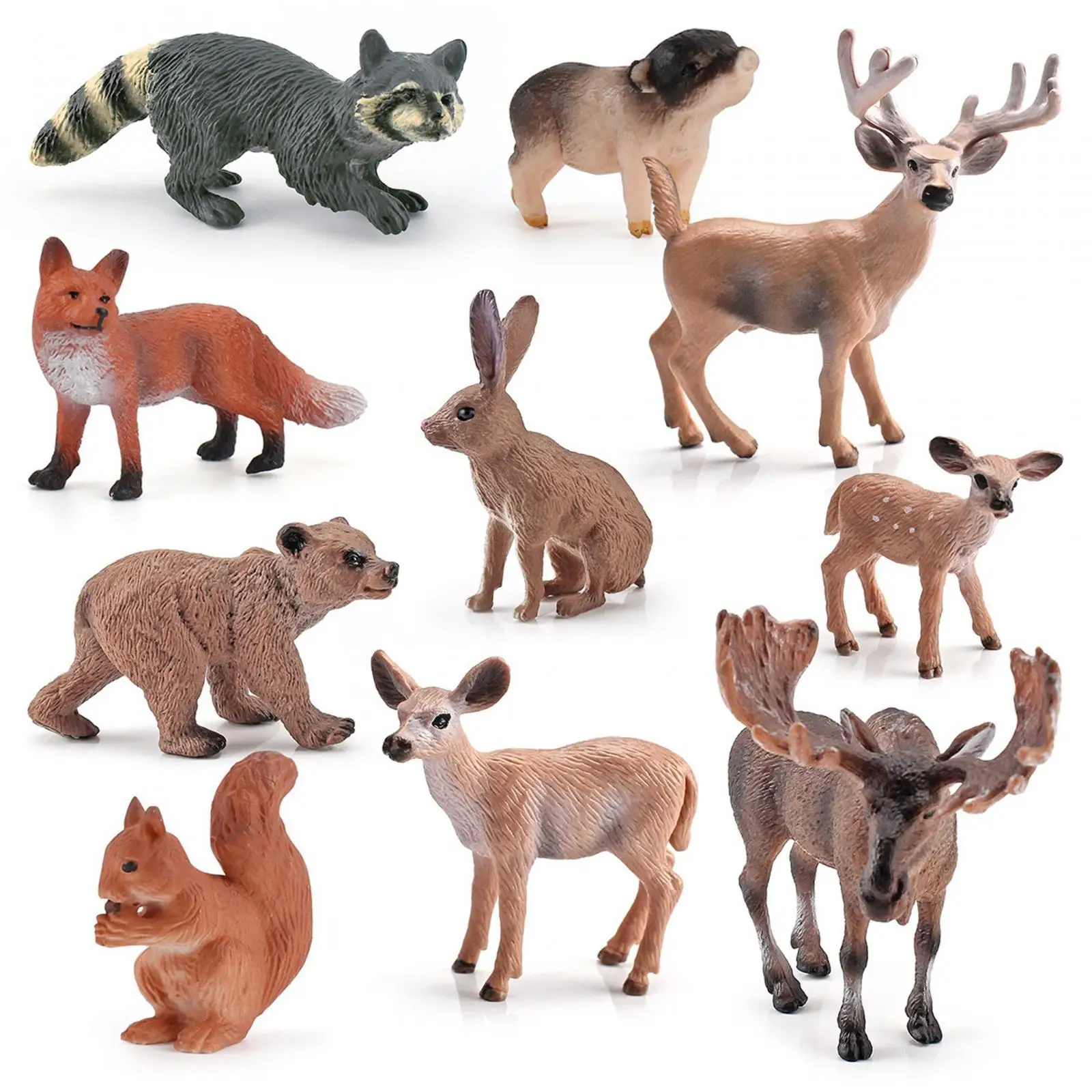 

10 Pieces Animals Figures Playset Zoo Animals Figurines for Tabletop