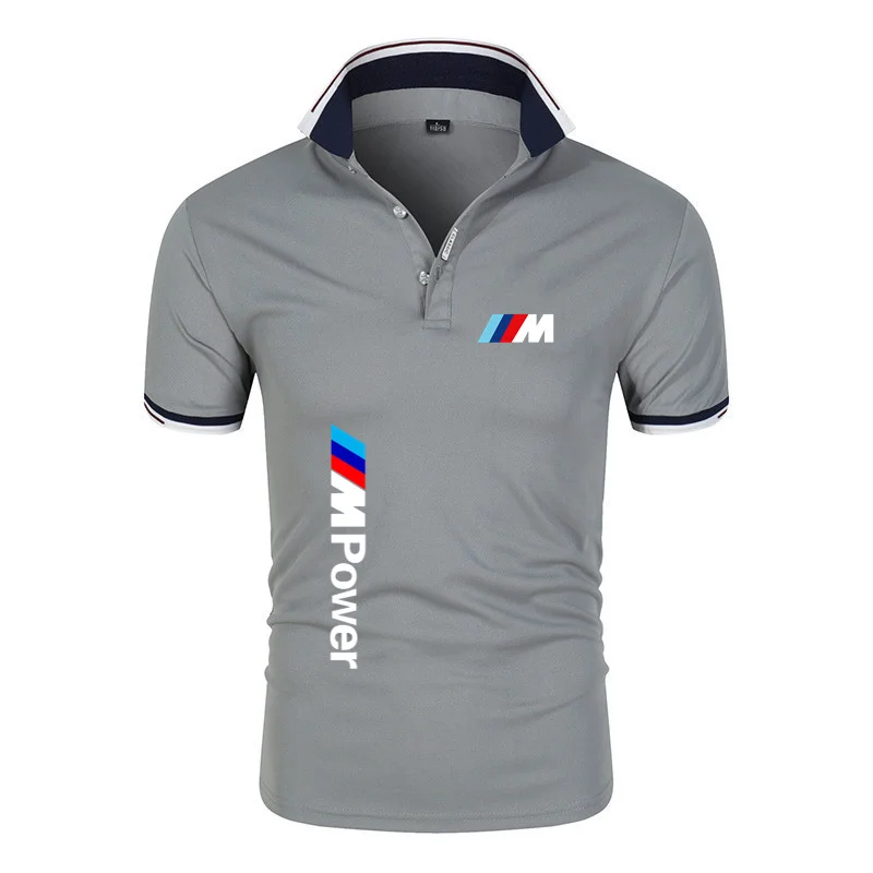 2022 Summer Fashion short sleeve casual Brand  M car logo Printing Men's POLO shirt Power high quality Cotton Men's short sleeve