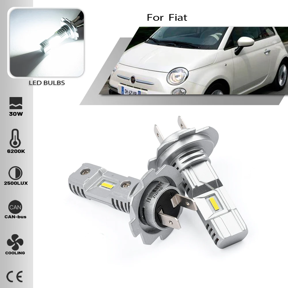 2 шт. Автомобильные светодиодные лампы H7 Для фар ближнего и дальнего света 6500 К