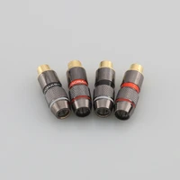8pcs r connector high quality gold plated rca female plug jack socket audio adapter blackred in speaker plug