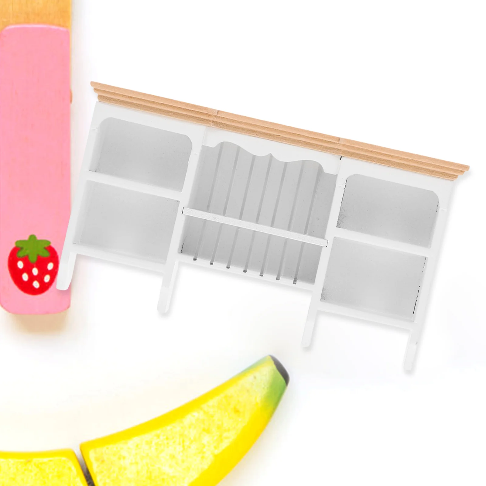 

Display Case House Rack Mini Furniture Cabinet Cupboard Model White Miniature Decor Toy