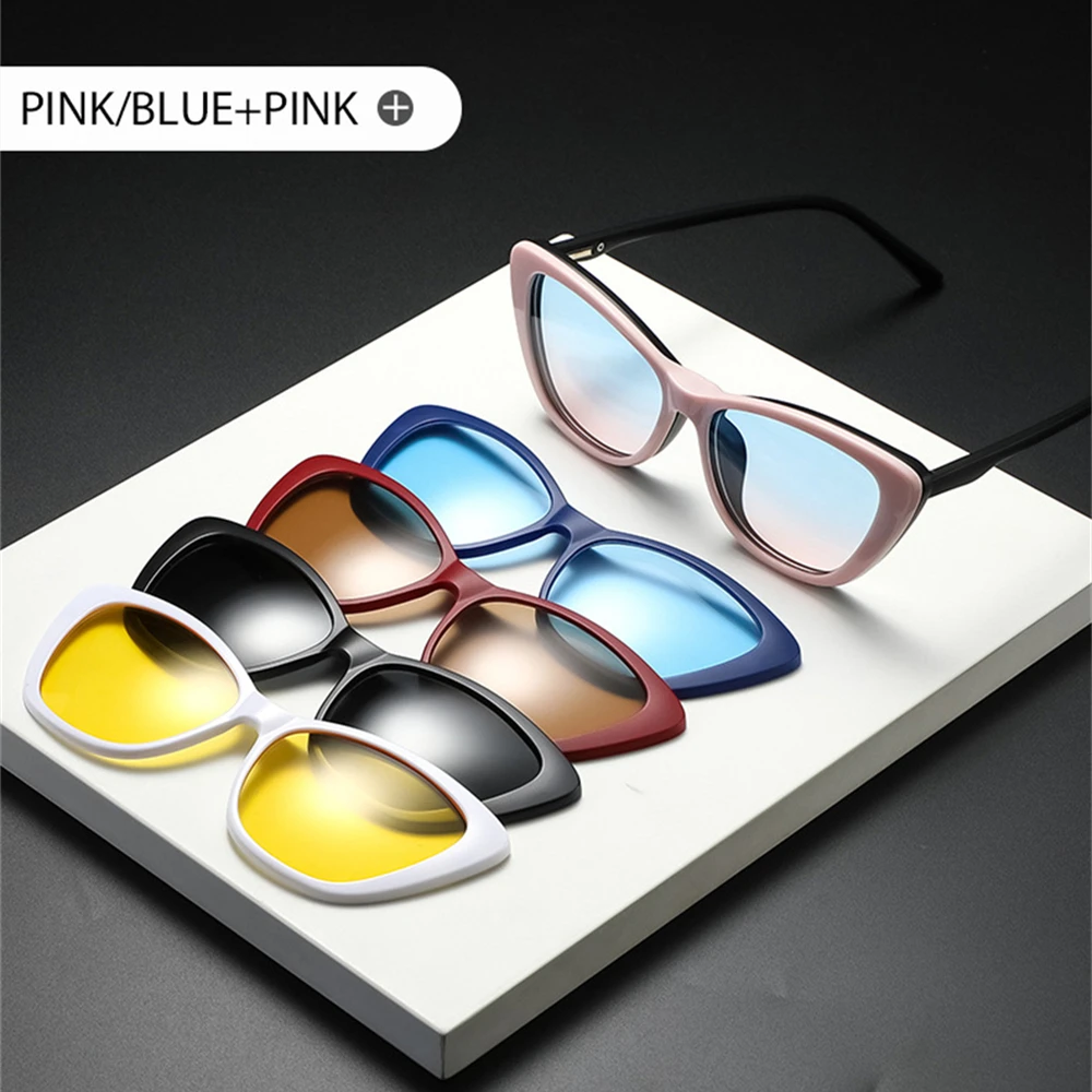

Women's Polarized Eyeglasses Vintage Frames Night Vision lenses Sun Glasses For Women Brand Designer Replaceable Lens Sunglasses