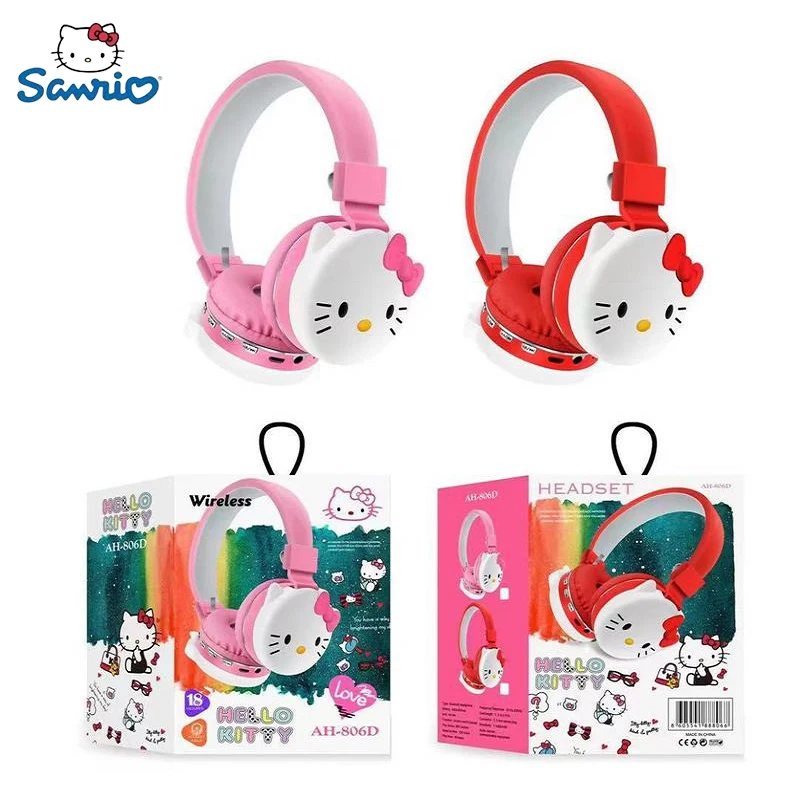 

Sanrio аниме Hello Kitty Bluetooth наушники Kawaii беспроводные гарнитуры мультфильм стерео гарнитура наушники с микрофоном детские игрушки подарок