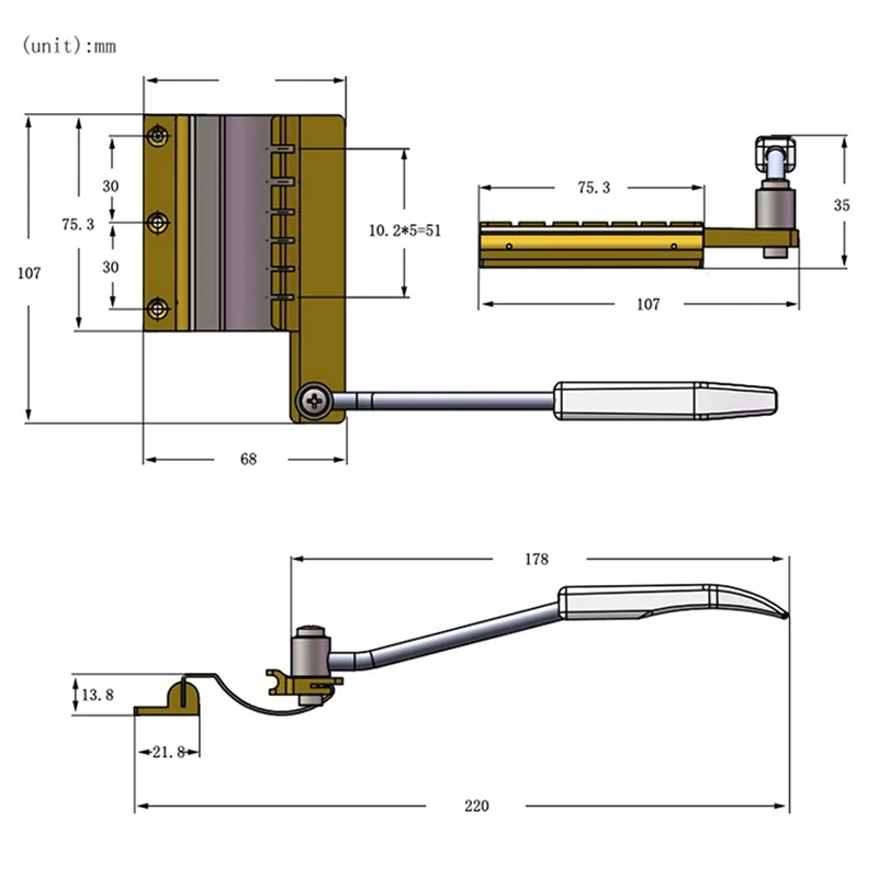 1 шт. короткий мост Verson Maestro Vibrola Tremolo Джаз тремоло для SG LP стильные аксессуары