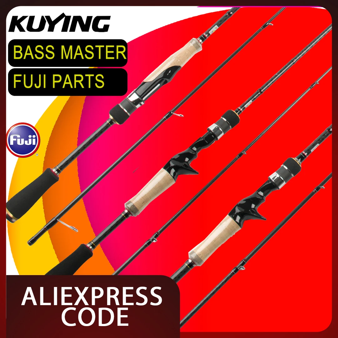 Фото Удочка для рыболовной приманки KUYING-CONQUEROR Bass Master, 6,6–6,9 фута, M, ML Fast Action, карбоновая спиннинговая приманка FUJI, соленая вода, океан №1