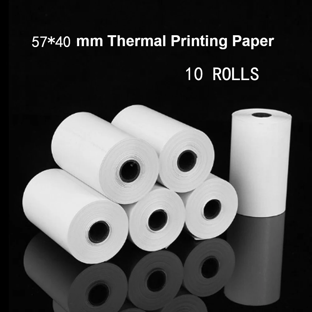 

10 Rolls 57*40mm Thermal Printing Paper for POS system Printing Thermal Printer Printing Catering Supermarket Receipt Printing