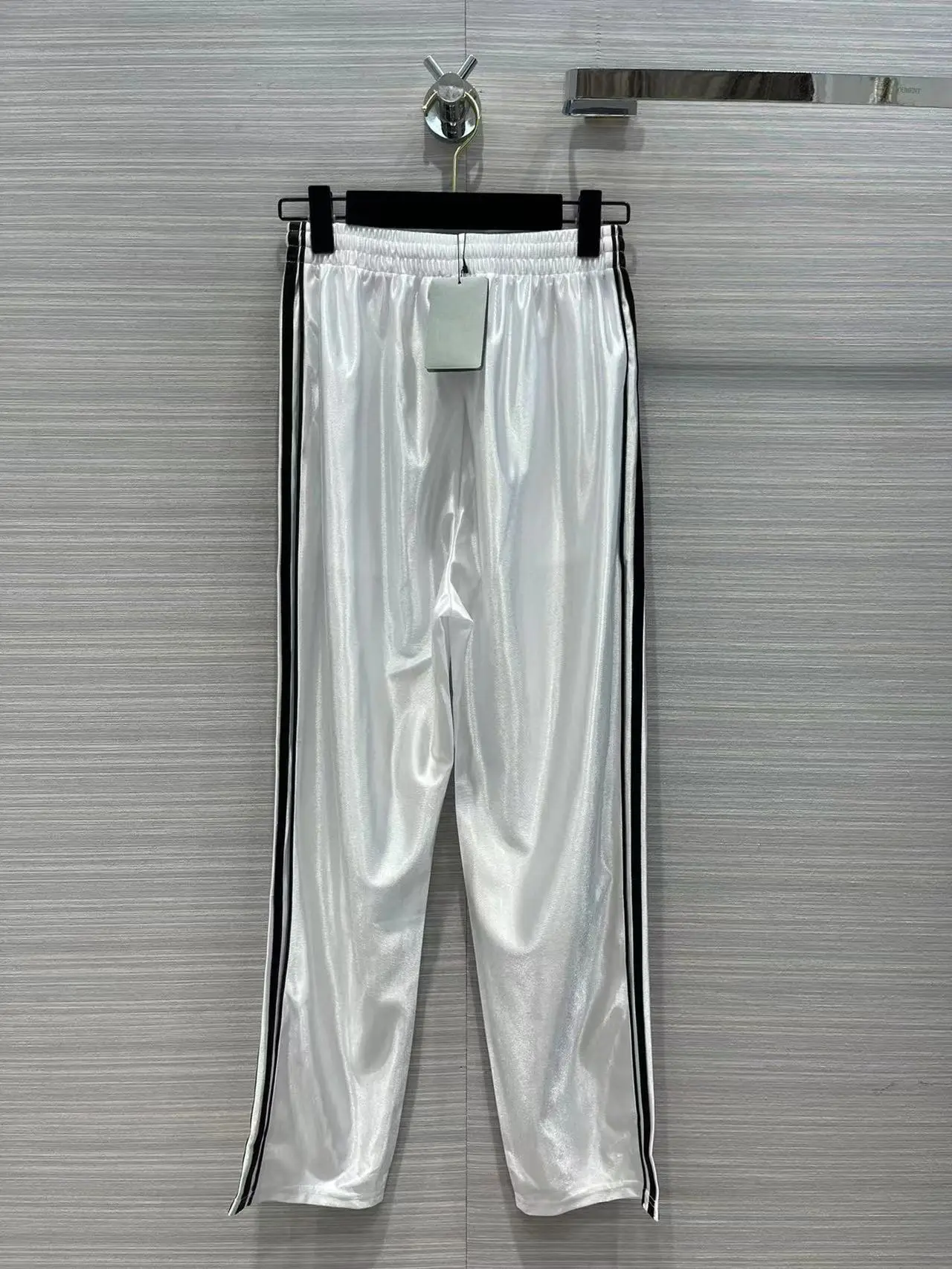 High Quality Women's Pants Casual Waist Elastic Vacation Long Fashion Runway Autumn Winter Black / White Pants 2022 New