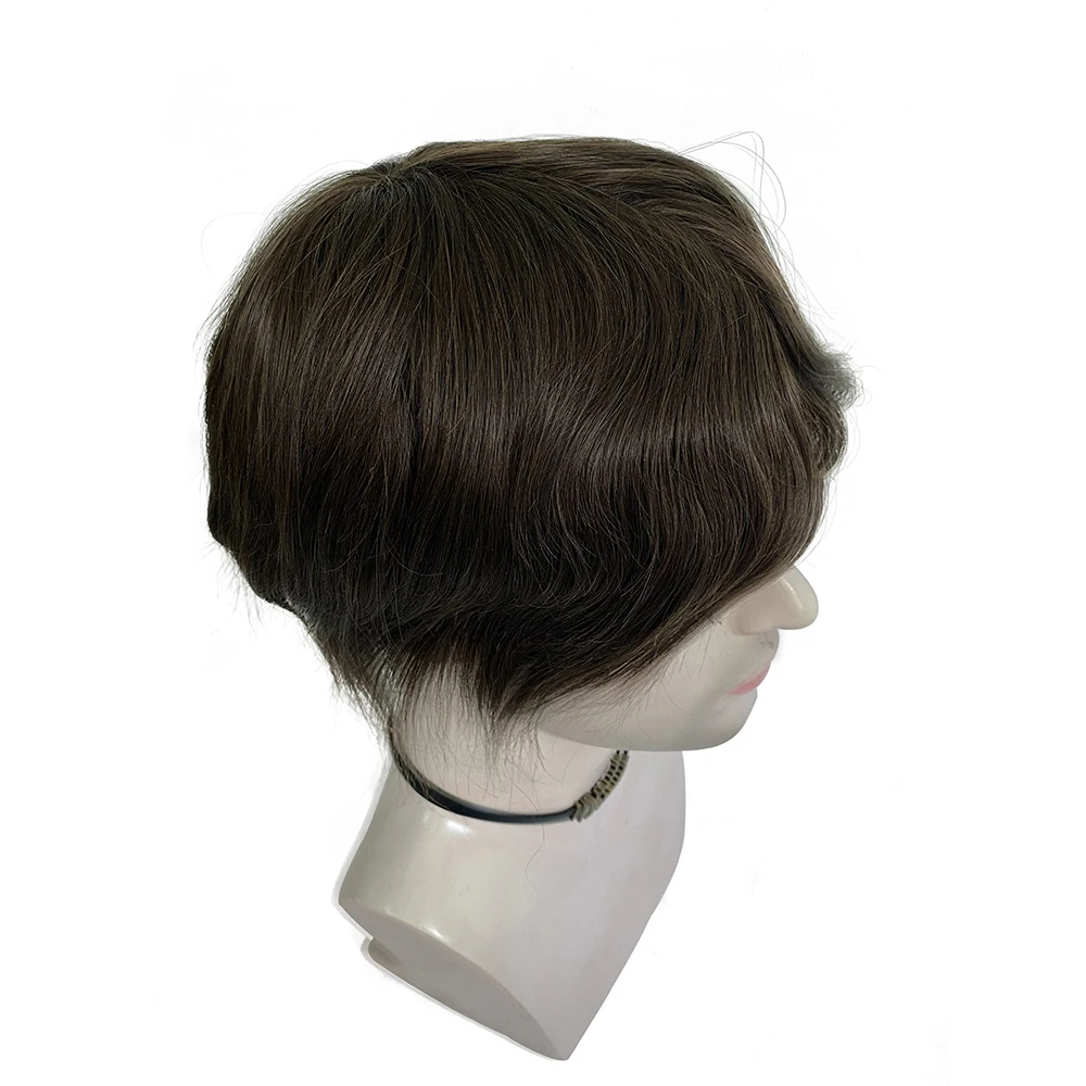 Bio-Men Lace Front Toupee Thin Durable Skin Hair Unit Male Hair 100% Natural Human Hair Wig For Men Russian Remy HairPieces