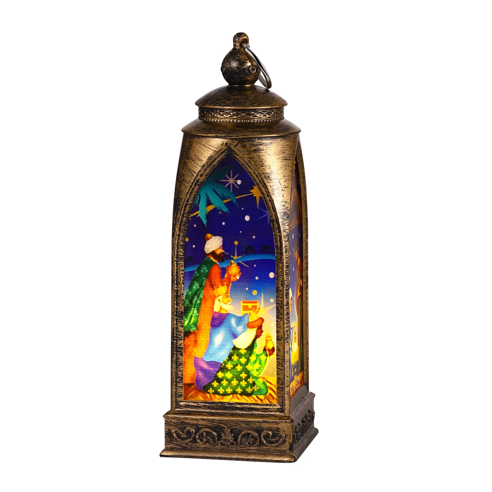 

1 Pc Christmas Wind Lantern Decorative Creative Desktop Ornament Party Lamp for Holiday Christmas