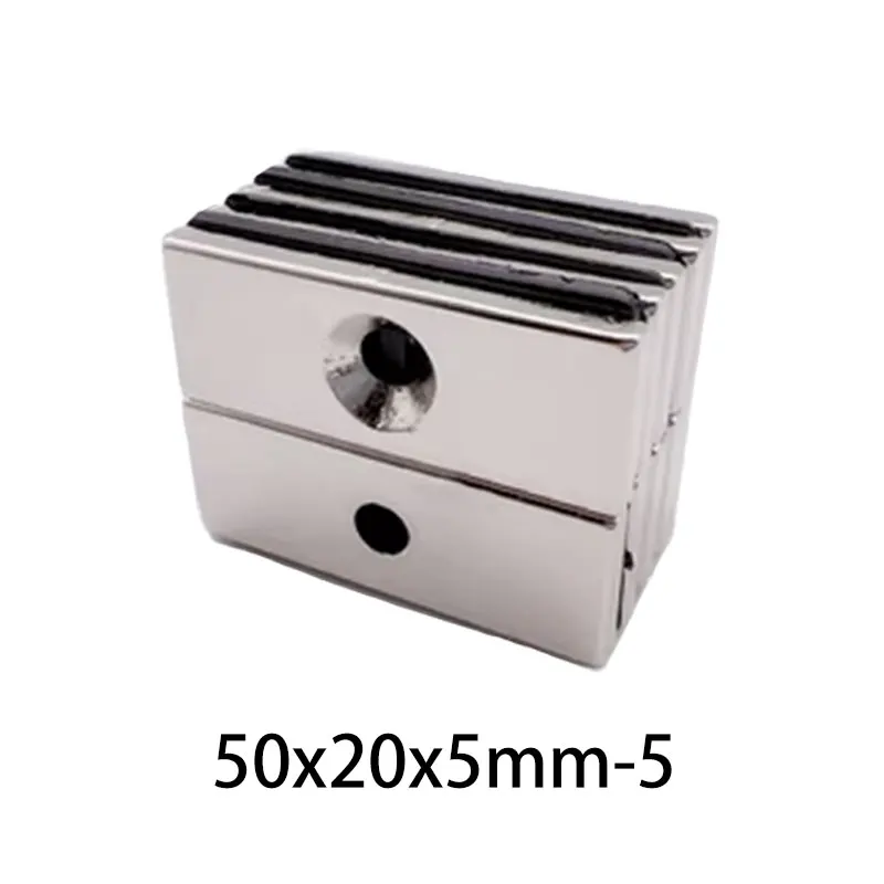 1/2/5/10 шт. 50x20x5-5 мм Большой ленточный блок с сильными магнитными отверстиями 5 50*20*5-5