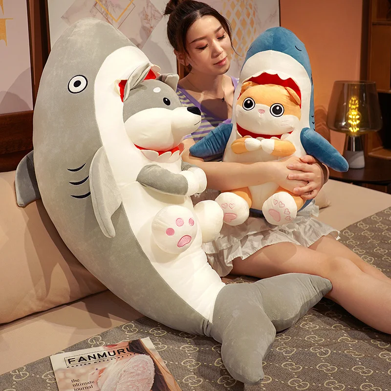 

New Cute Shark Cat Plushie Toys Kawaii Shark Dog Soft Toys For Children Stuffed Animal Funny Plush For Kids Boys Birthday Gift