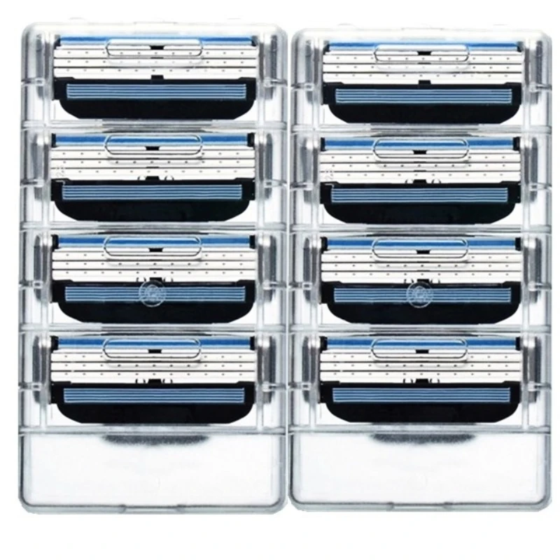 

CN(Origin) 8 Pieces/lot 3 Layer Replaceable Razor Blade Razor Blades for Man Shaving Blades Safety Face Razors no handle