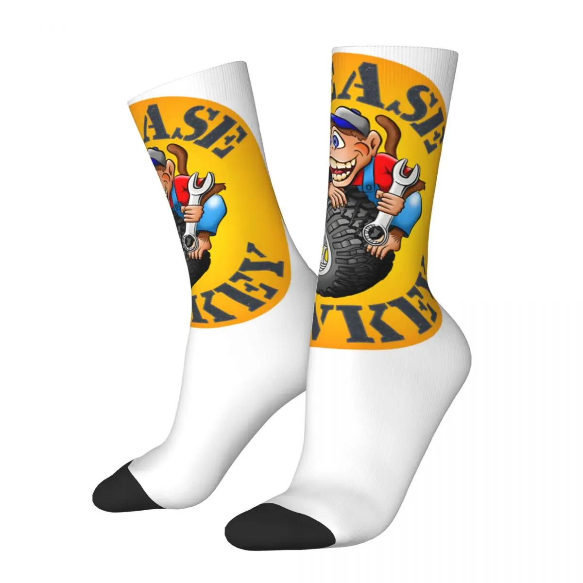 Сумасшедшие Компрессионные носки с изображением обезьяны и шин для мужчин