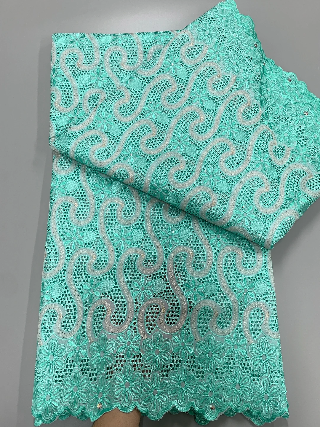 Роскошная Белая Оригинальная Австрийская Хлопковая Кружевная Ткань С