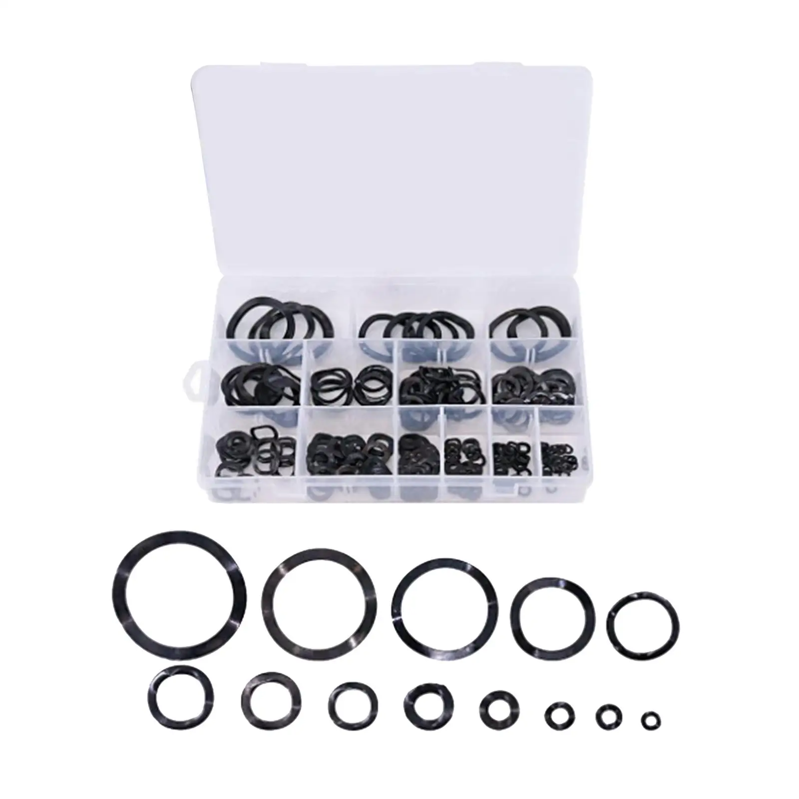 

320Pcs Black Carbon Washers Assorted Set, Metal Round Wavy Crinkle