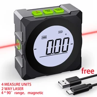 with usb cable charge digital laser angle protractor universal bevel 360%c2%b0 mini electronic inclinometer tester measuring tool