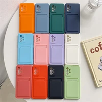 solid color card bag case for samsung galaxy a52 a53 a13 a32 a22 a12 a51 a73 a33 a23 a72 a42 a71 a31 a21s a50 silicone cover