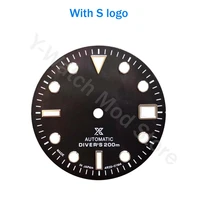 seiko black dial nh35 watch parts made for nh35 movement mod accessories shell material with s logo