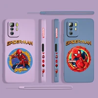 spider man marvel cool for xiaomi redmi note 11 11s 10 10s 9 9s 9t 8 8t 7 5 pro 4g 5g liquid left rope phone case cover coque