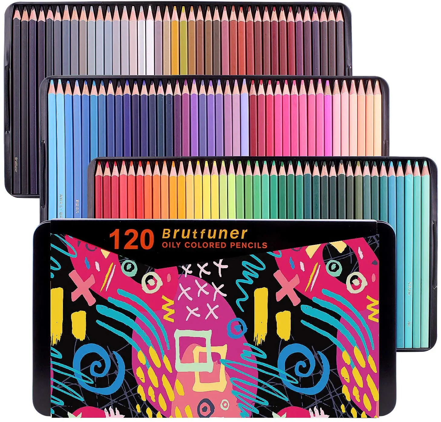 Oily Drawing Pencils Tin Box For Sketch Students Art Set Gift Supplies