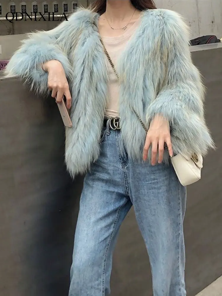 Winter Coat for Women 2022 Women Winter Jacket New Style Imitation Fox Fur Woven Fur Coat Women's Short Faux Fur Coat Women